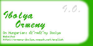 ibolya ormeny business card